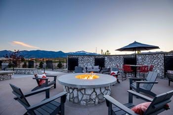 View on centennial apartments fire pit